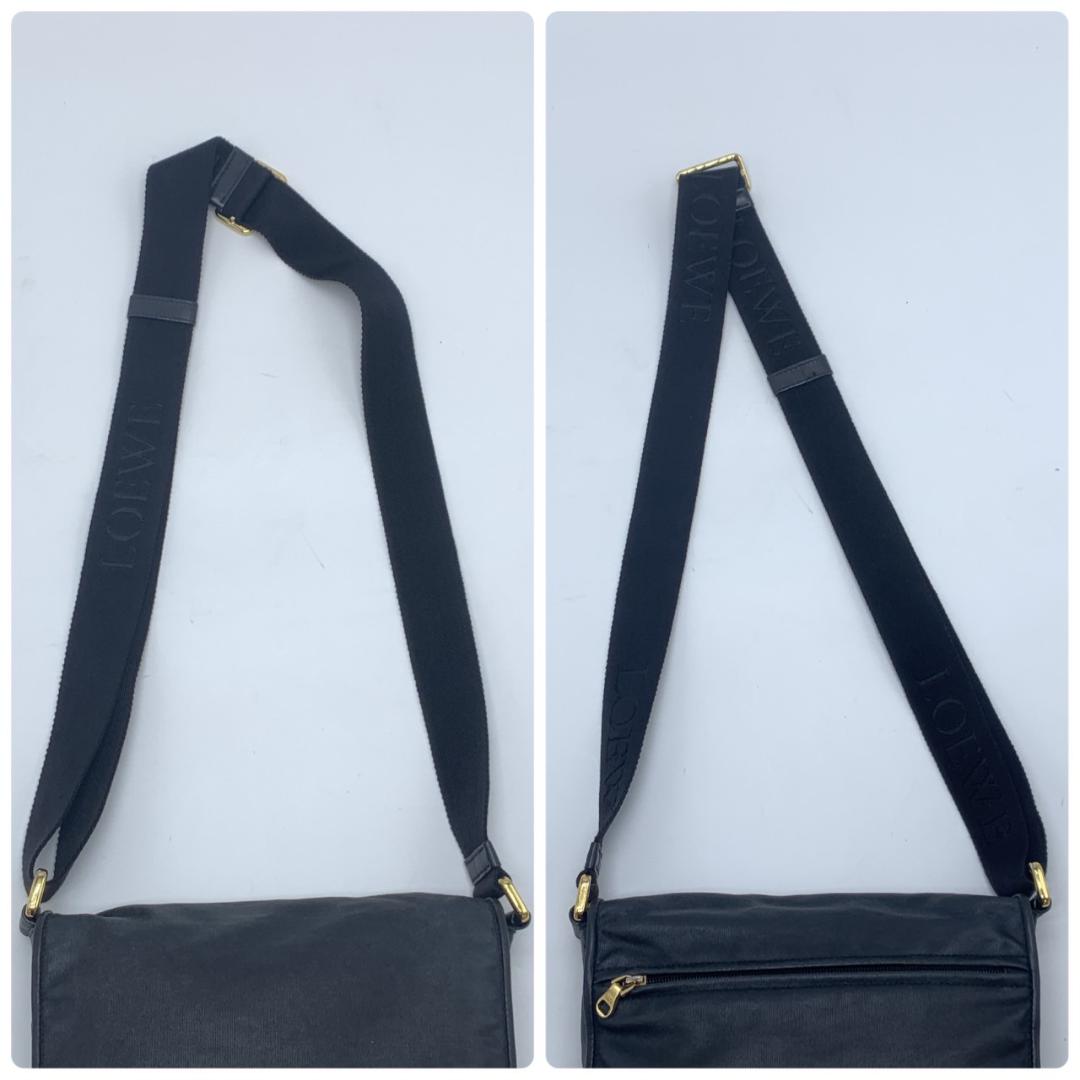 ロエベ ショルダーバッグ メッセンジャー ロゴ刻印 コーティング