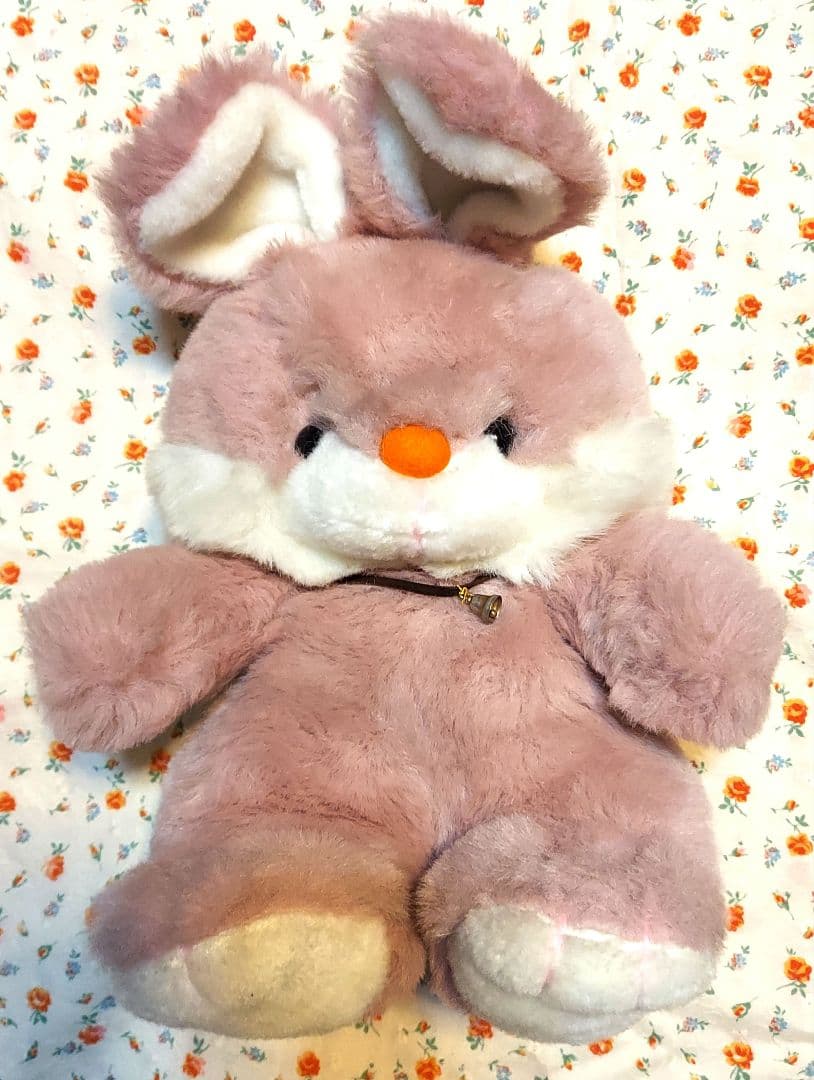 レトロ オリエンタルトーイ ぬいぐるみ ピンク うさぎ 兎
