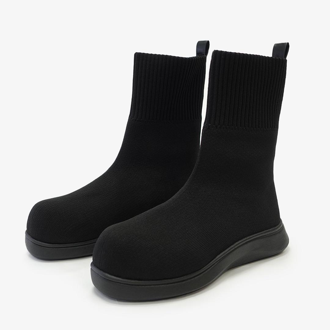 【Mサイズ】ラクバキ ニットブーツ ブラック【試着のみ】