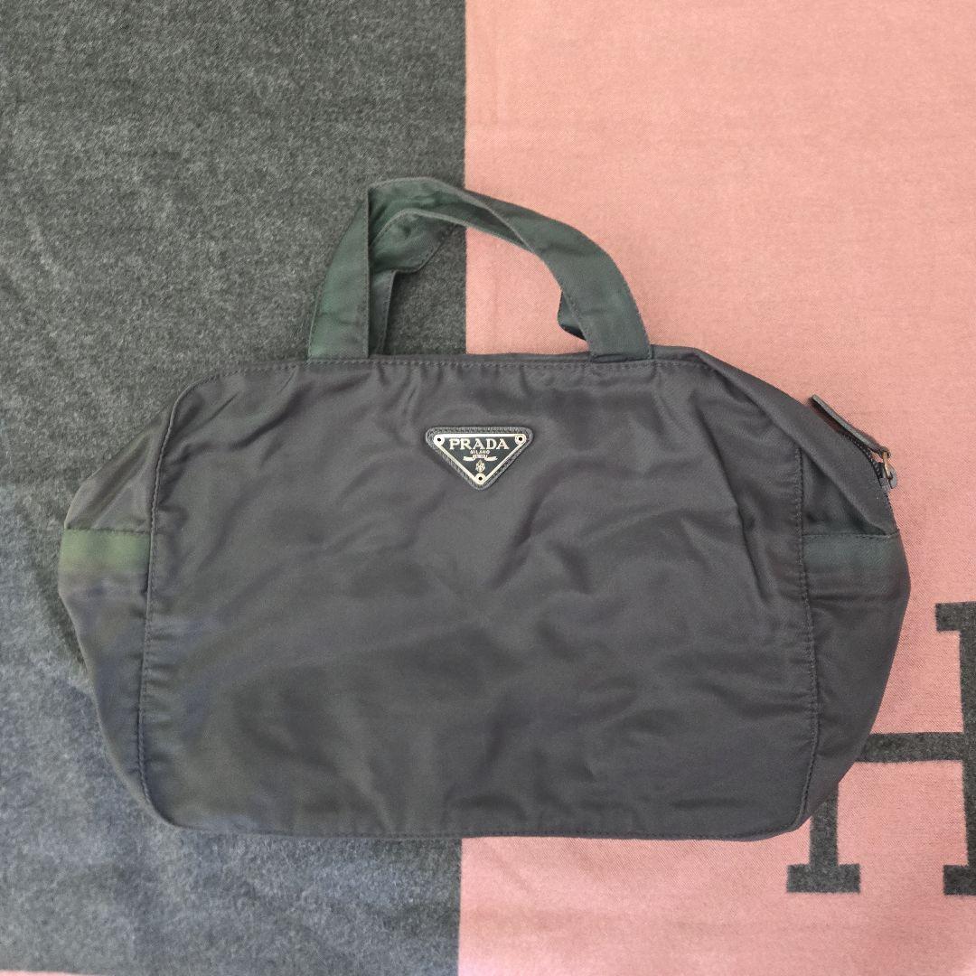tatsu5955　PRADA カーキ ナイロンミニボストンバッグ