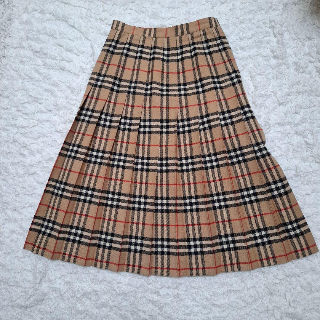 BURBERRYS　プリーツスカート　ウール　ロング丈　ノバチェック