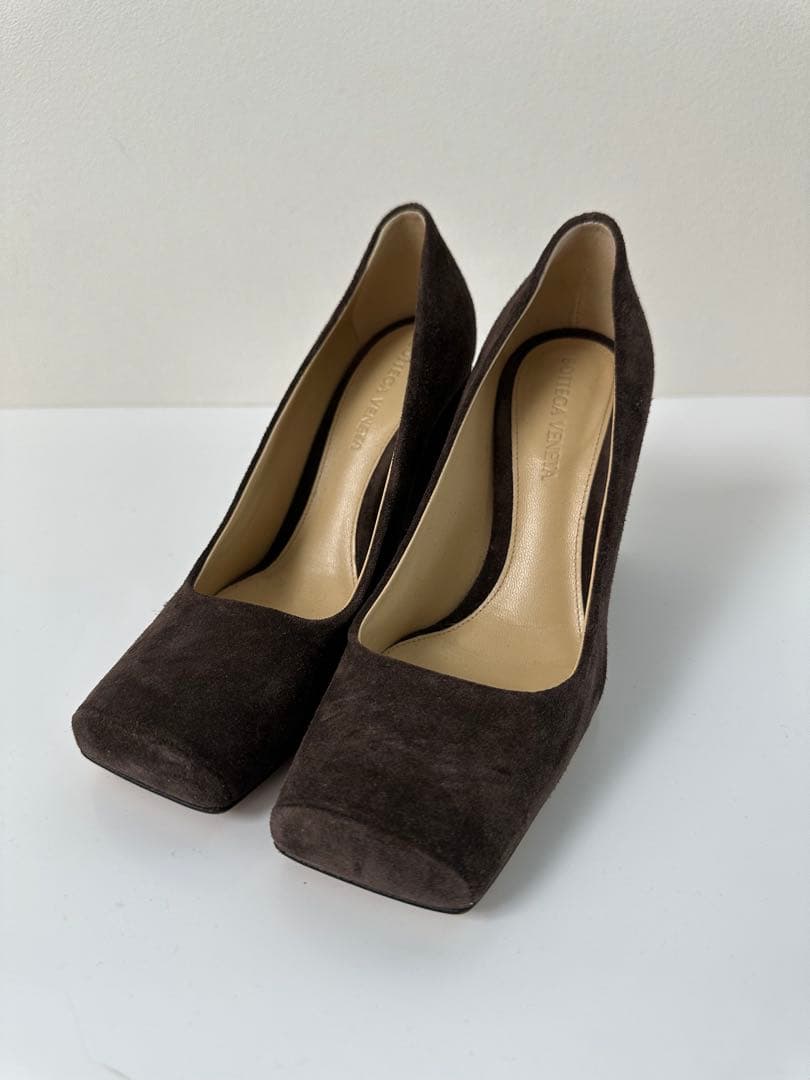 ボッテガ BOTTEGA VENETA タワー スクエアトゥ ハイヒールブラウン ボッテガ BOTTEGA VENETA タワー スクエアトゥ ハイヒールブラウン