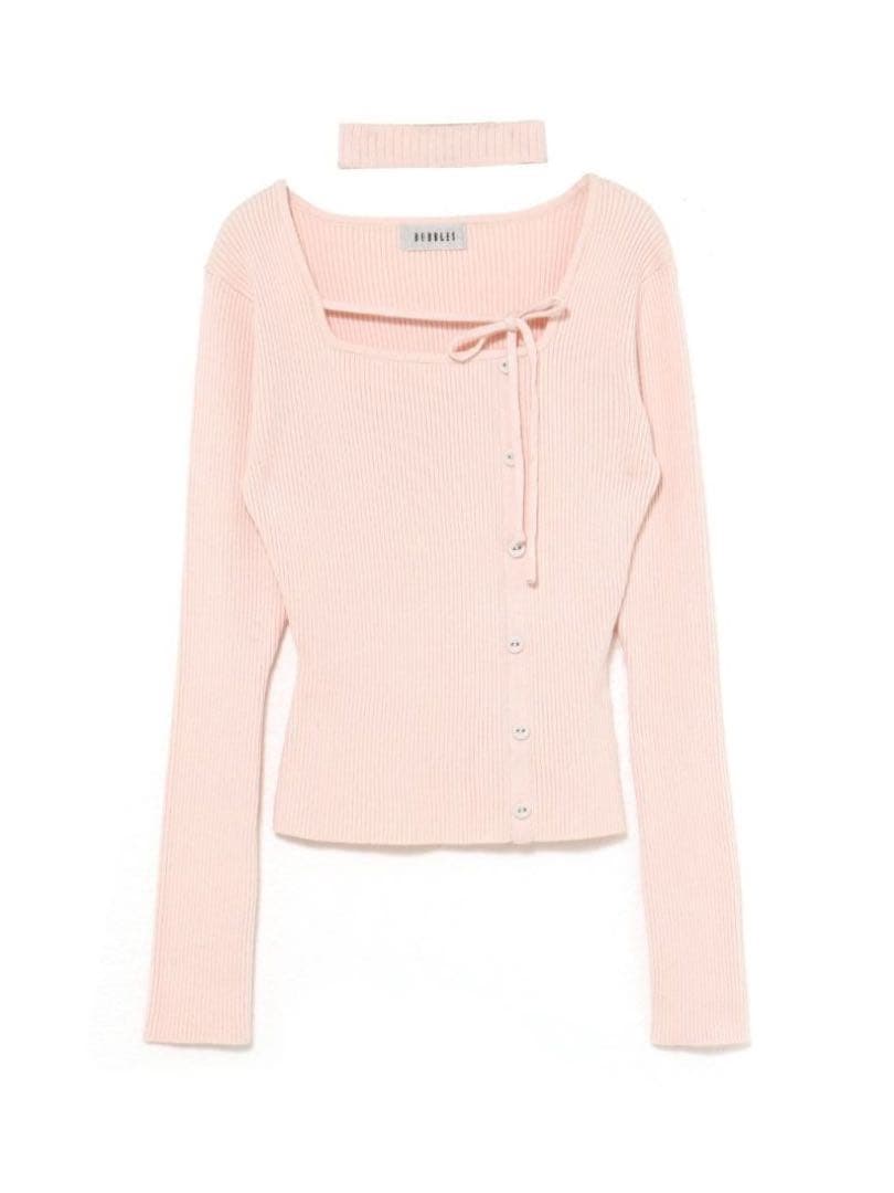 bubbles バブルス チョーカーボタンニットトップス