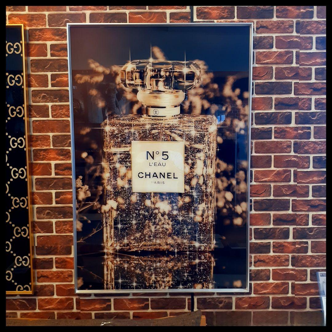 輸入雑貨　ミラーアートパネル『CHANELI』　特殊強化ガラス仕様　200cm