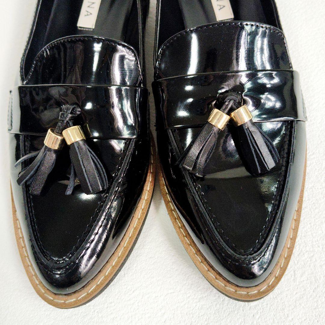 DIANA ダイアナ タッセルローファー エナメル 黒 24cm - メルカリ