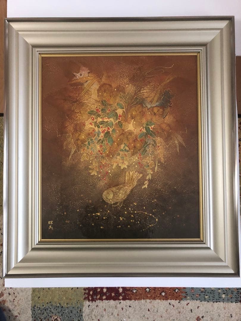 大幅値下げしました‼️人気女流作家、坂根輝美￼の肉筆サイン入り日本画