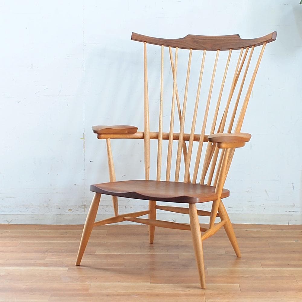 美品 高山ウッドワークス ウォールナット材×オーク材 パーソナルチェア 28万