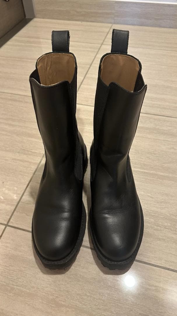 &OtherStories ブラック サイドゴアブーツ ラバーソール レイン対応】サイドゴアショートブーツ(R9018) （ブラック