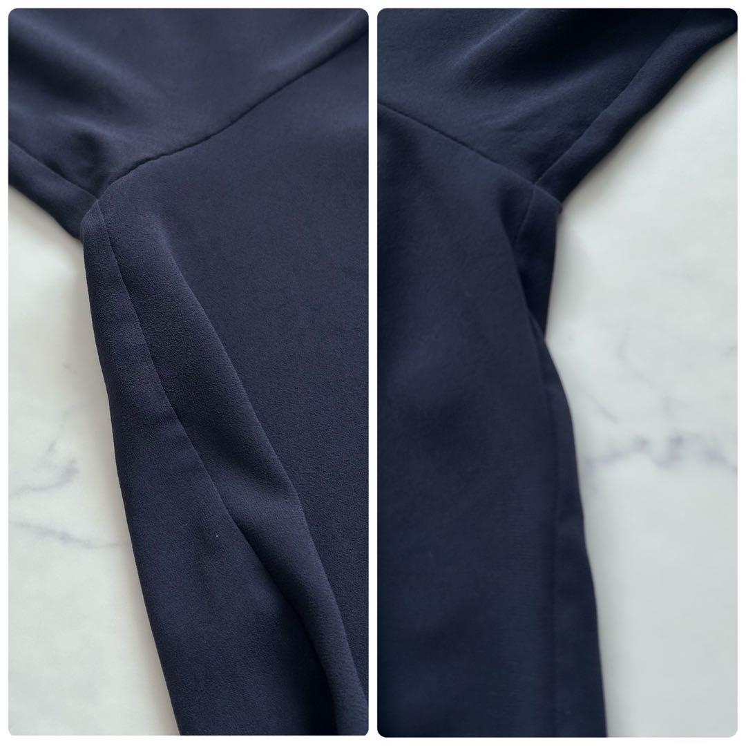 ネイビー色ボウタイブラウス サイズM BEIGE, ベイジ 4 HERM ボウタイ