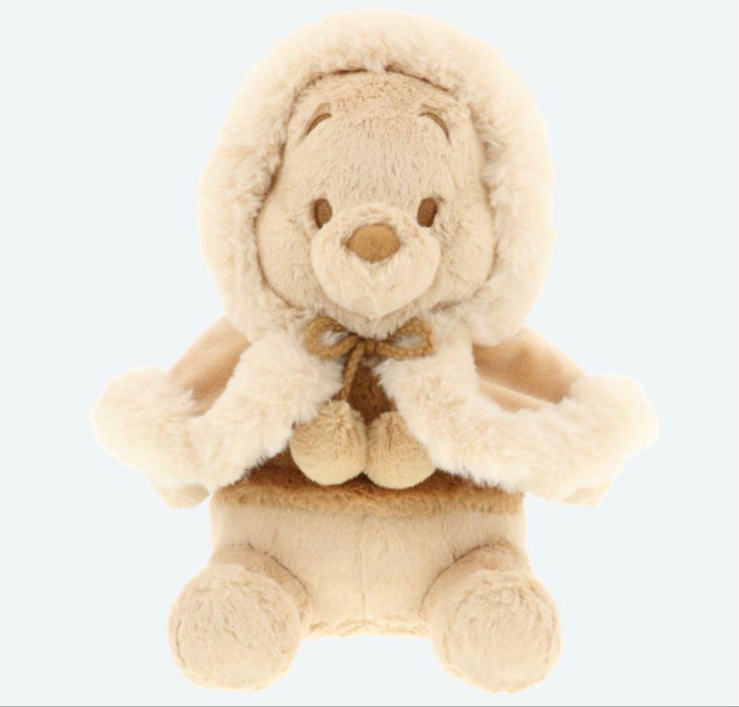 ディズニーリゾート 新作 プーさん もこもこ ぬいぐるみ ベージュ くすみカラーがかわいい！東京ディズニーランド『くまのプーさん