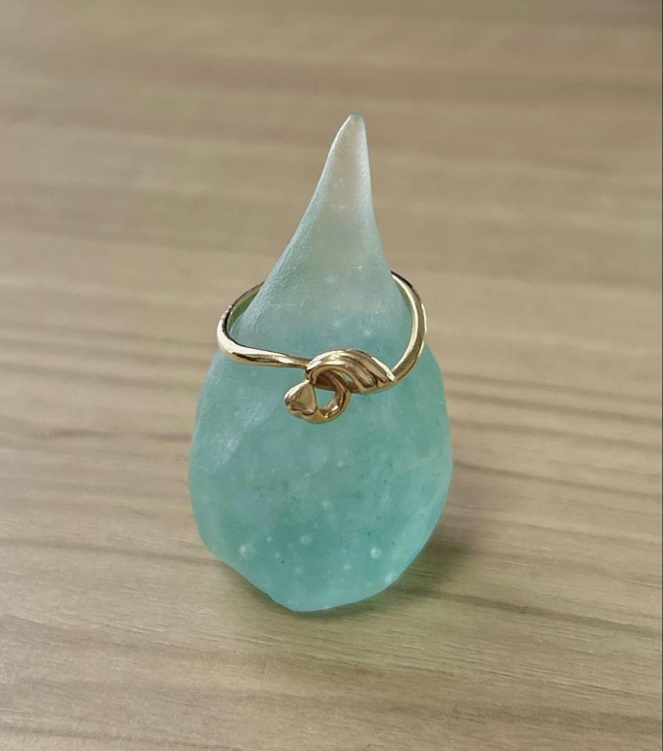 k18 リング　ハート　9号　刻印あり