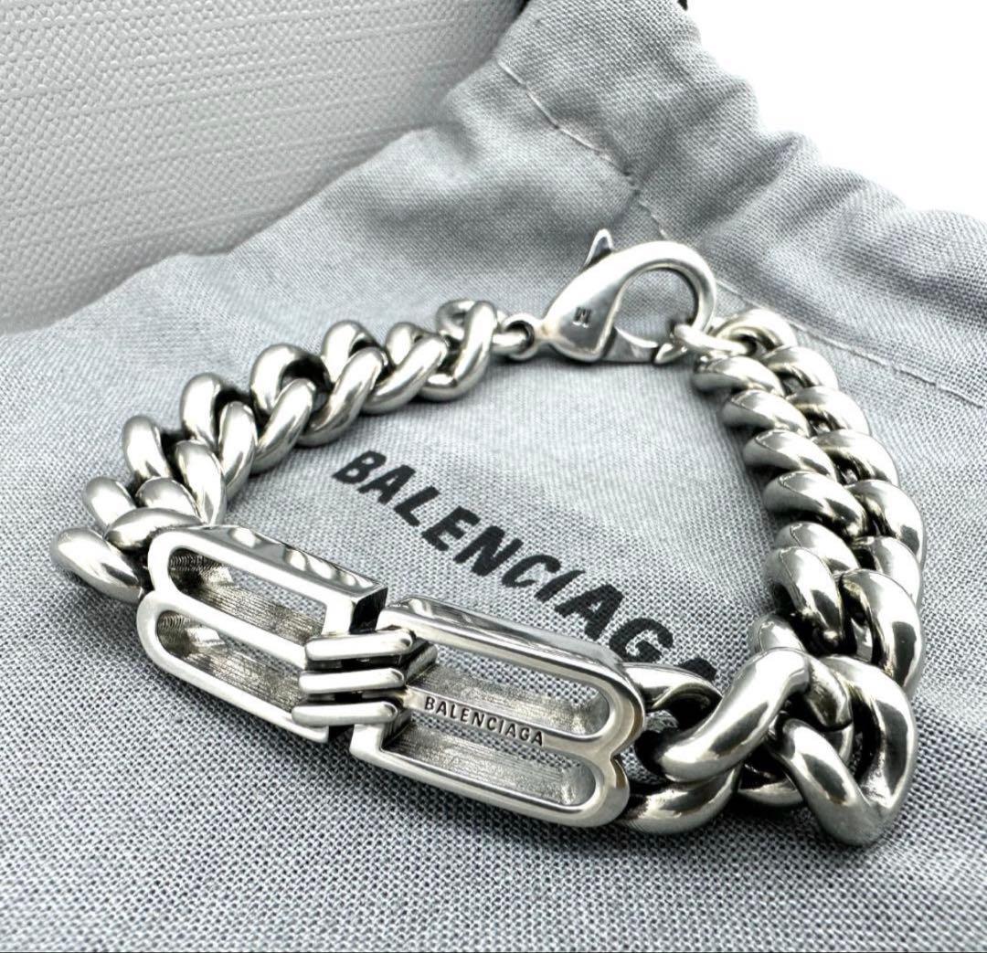 M3926 BALENCIAGA バレンシアガ BBロゴ チェーンブレスレット