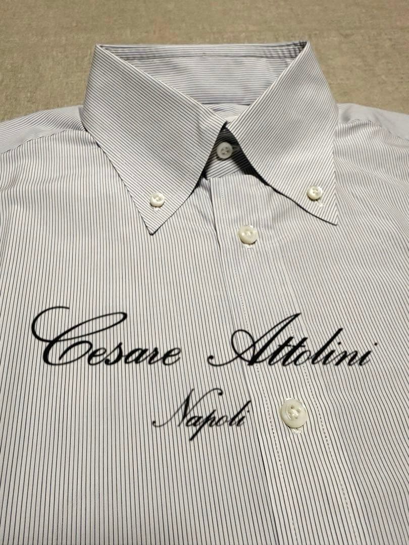 【新品】Cesare Attolini／B.Dストライプ／ブルー／ホワイト