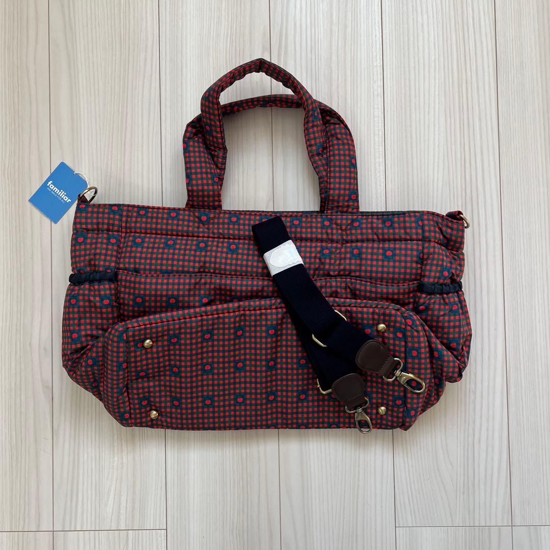 新品 familiar チェック柄 マザーズバッグ ファミリア Familiar マザーズバッグ トートバッグ ギンガムチェック