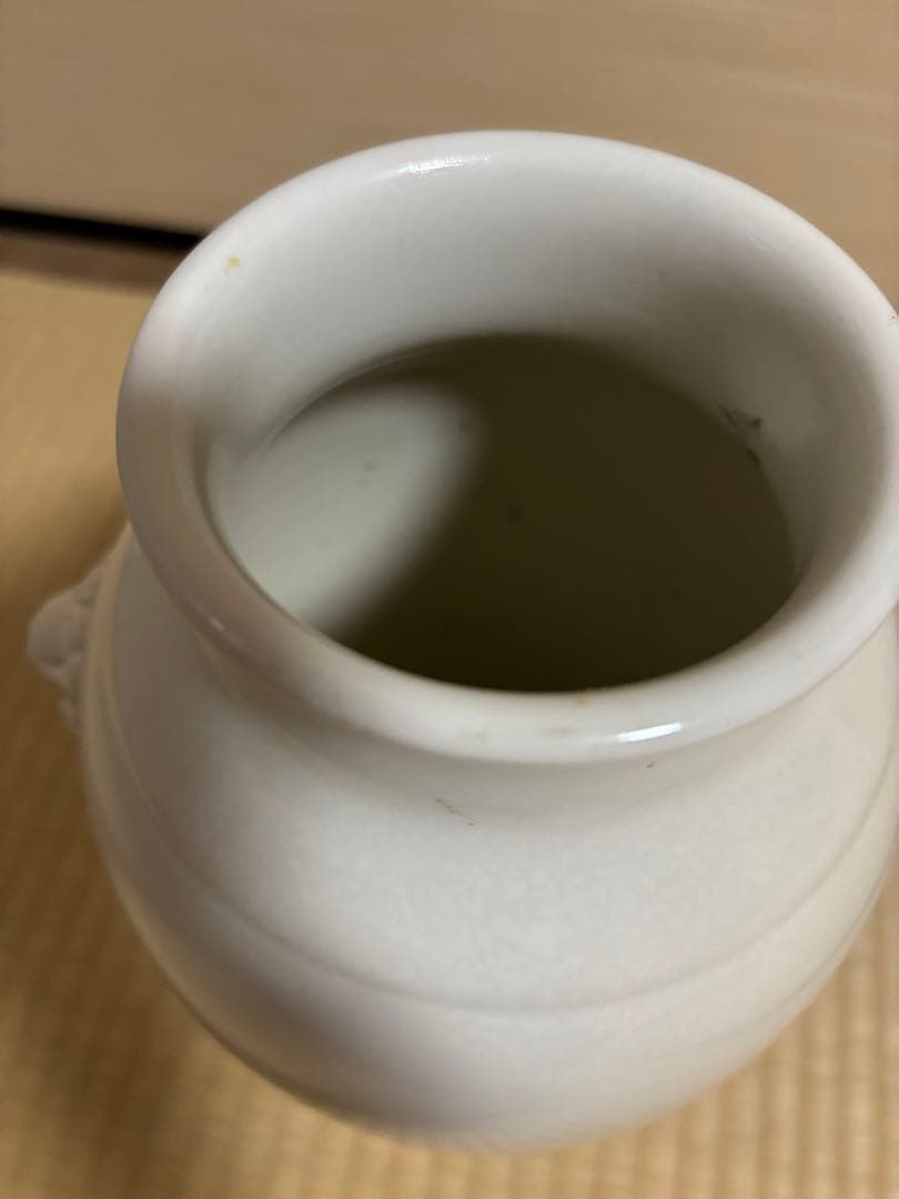 清時代 中国古美術 骨董品 唐物 白磁獅耳花瓶 壺 徳化