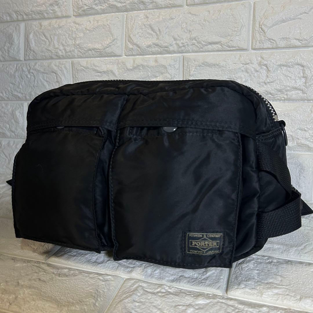 【美品】PORTER タンカー　ウエストポーチ　ボディーバッグ　ブラック