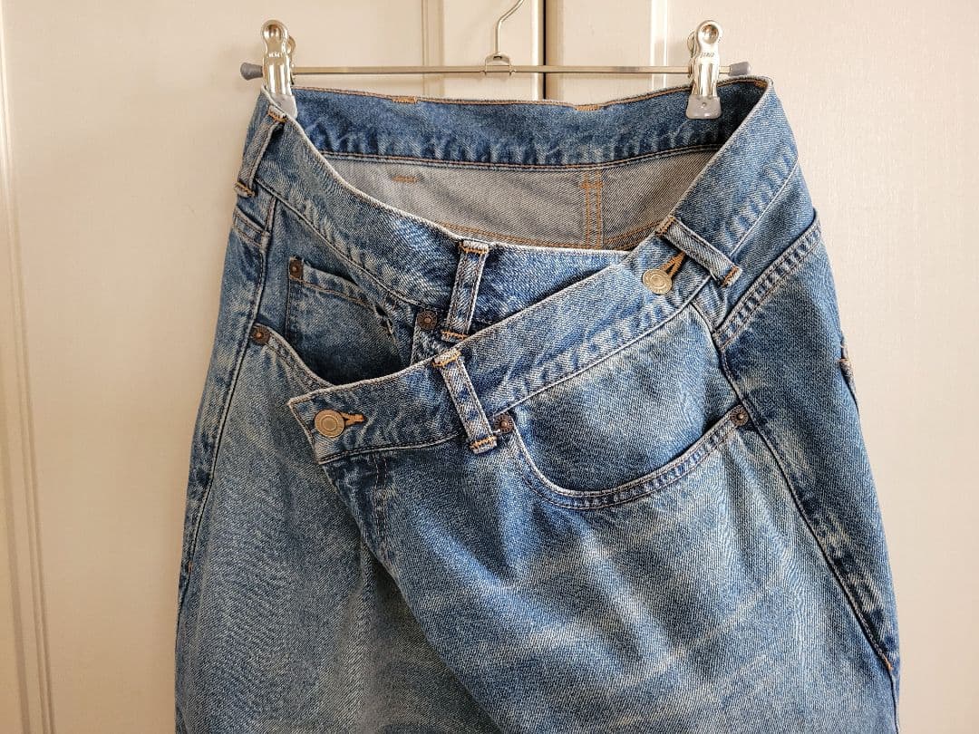 BEAUTY&YOUTHダメージラップワイドデニムSビューティーアンドユース