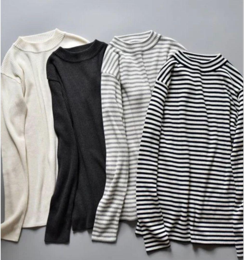 OUR 　洗えるハイネックニット オフホワイト