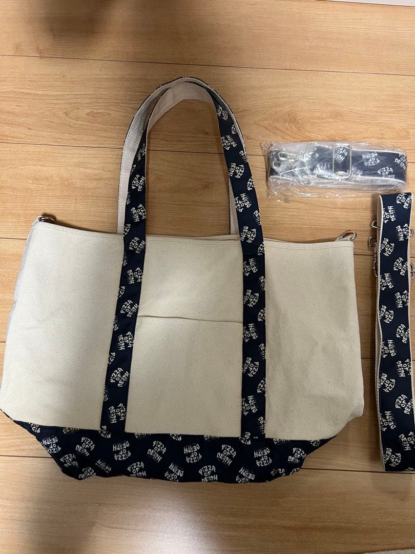 PIZZA OF DEATH トートバッグ　ネイビー　ストラップ２本付 PIZZA OF DEATH トートバッグ ネイビー ピザオブデス の通販 by かつお