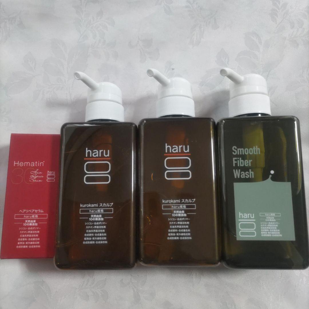 新品 haru ヘアセラム シャンプー ボディウォッシュ ４点 まとめ売り haru（ハル） シャンプー＆“泡”の洗顔料がセットに！ haru 100％天然