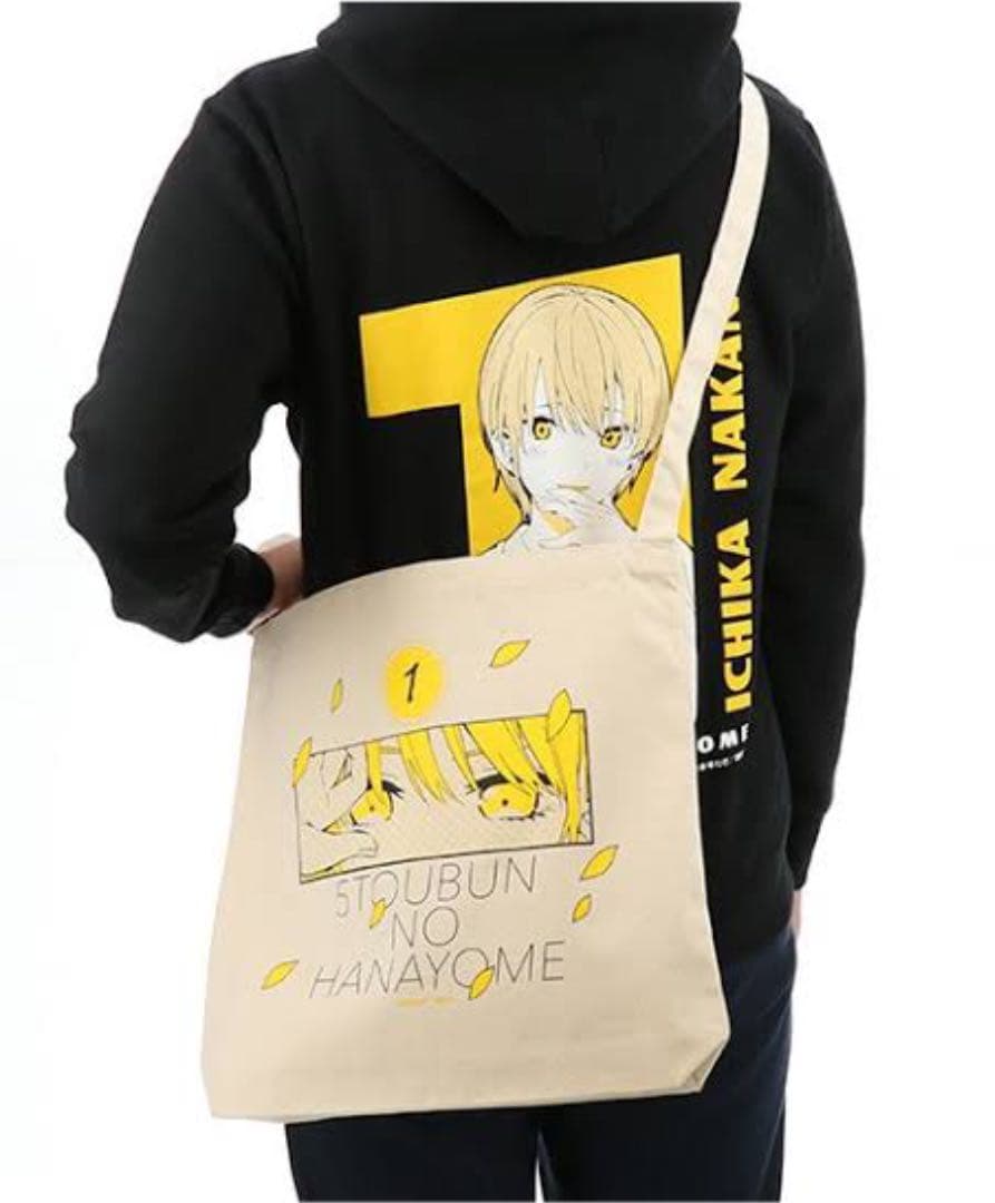 五等分の花嫁展 キャラプリントパーカー ショルダートート 中野一花