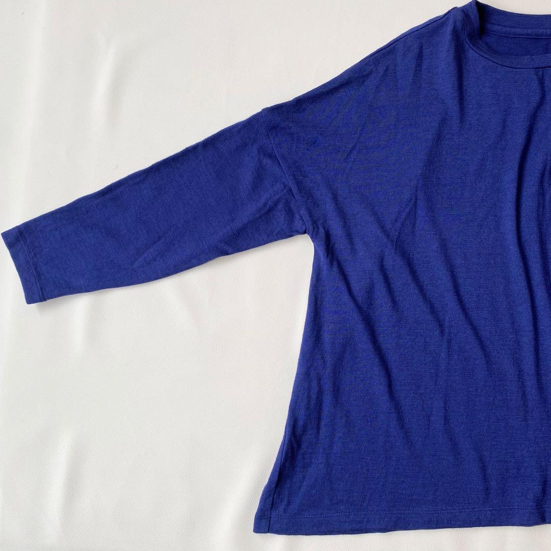美品】中川政七商店 ウールのクルーワイドプルオーバー ブルー ウール