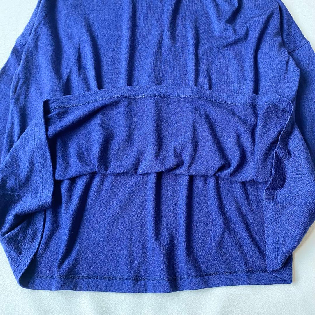 美品】中川政七商店 ウールのクルーワイドプルオーバー ブルー ウール