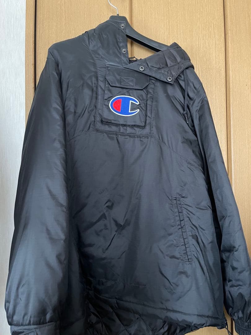 Champion × Supreme ナイロンジャケット M 黒 Supreme - supreme✖️Champion ナイロンジャケットの通販 by mamu-3