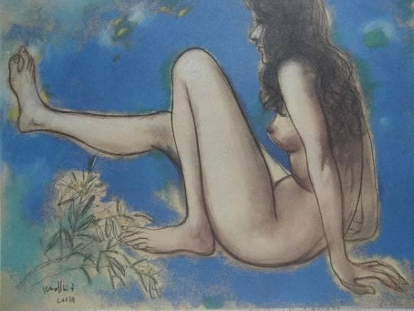 古沢岩美、オリーヴの小枝、希少大判画集画、新品額装付