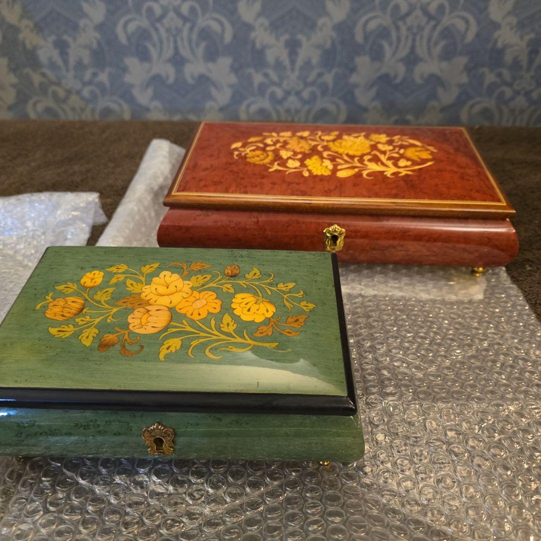 REUGE 花柄彫刻 木製アクセサリーケースセット