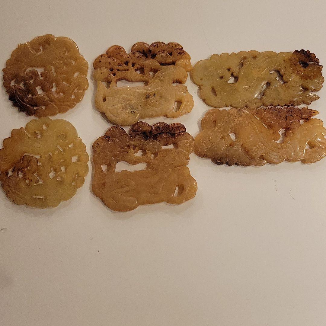 中国 玉石 3種類 6個