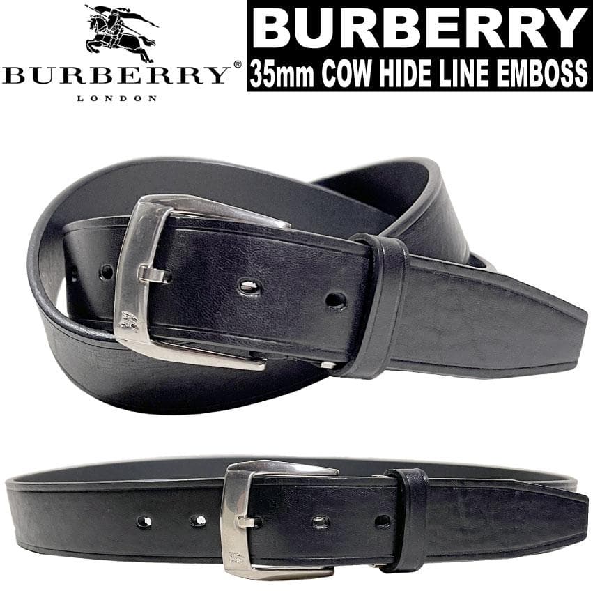 35mm 新品 バーバリー 日本製 BK ベルト 希少 高品質 ハーネス 正規品