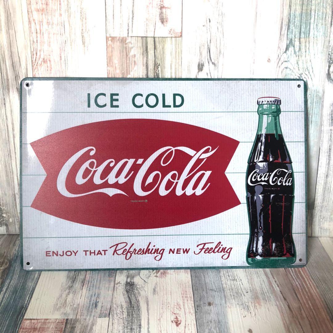 ブリキ看板☆ ICE COLD コカコーラ 瓶コーラ ビンコーラ 344 - メルカリ