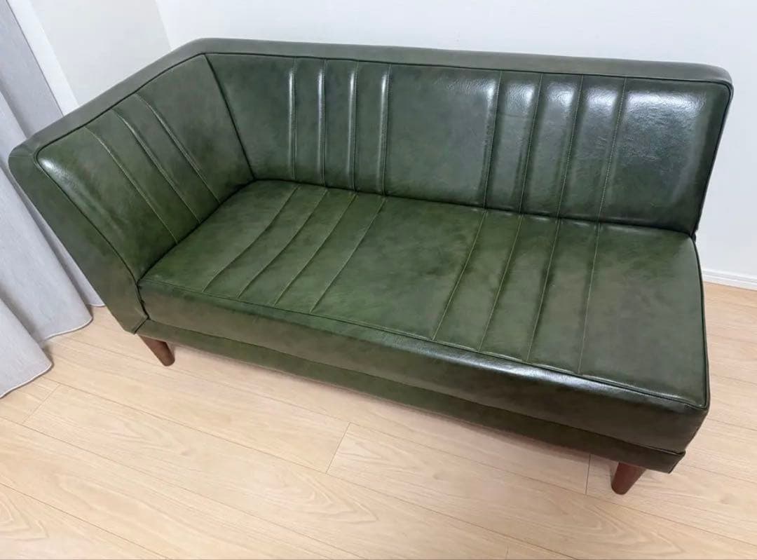 カウチソファ/グリーンW1400×D700×H700