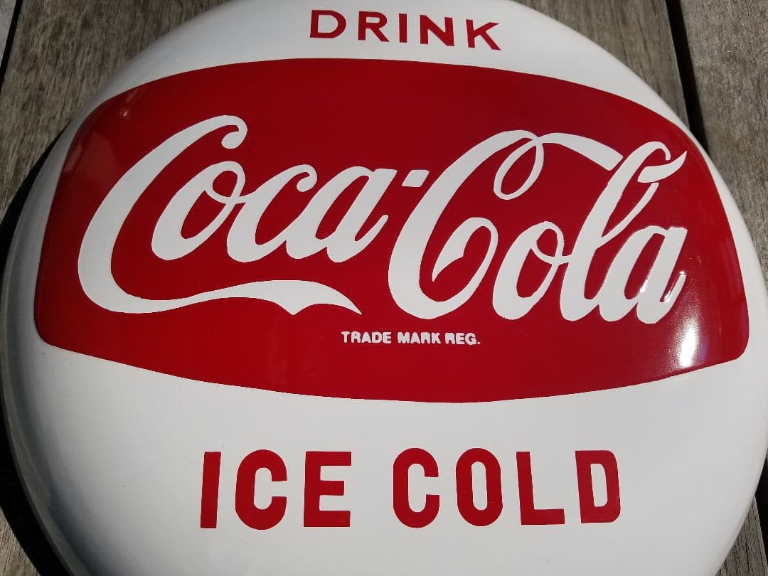 コカ・コーラ　丸型ホーロー看板 ボタンサイン　Coca Cola 昭和レトロ