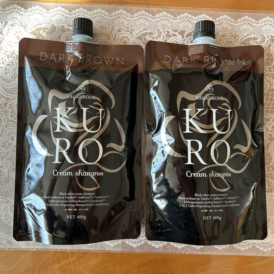 バランローズクロ　クリームシャンプー　白髪染め　ダークブラウン　400g✖️2個