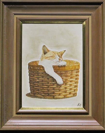 川瀬紀美子 一枚の繪 【猫No.2（ひるね）】 油彩 4号