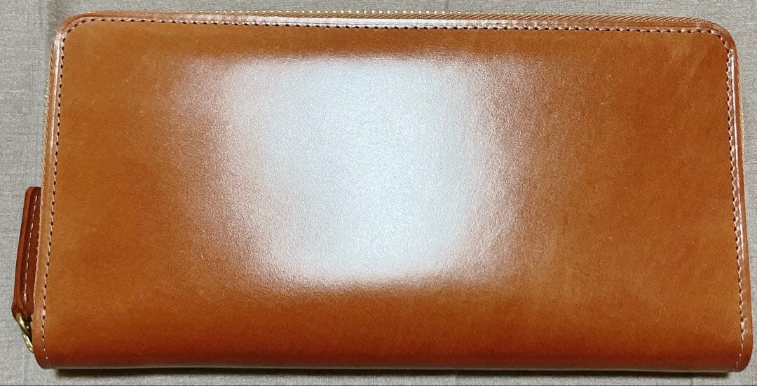 土屋鞄 コードバン 長財布　ファスナーロングパース ナチュラル