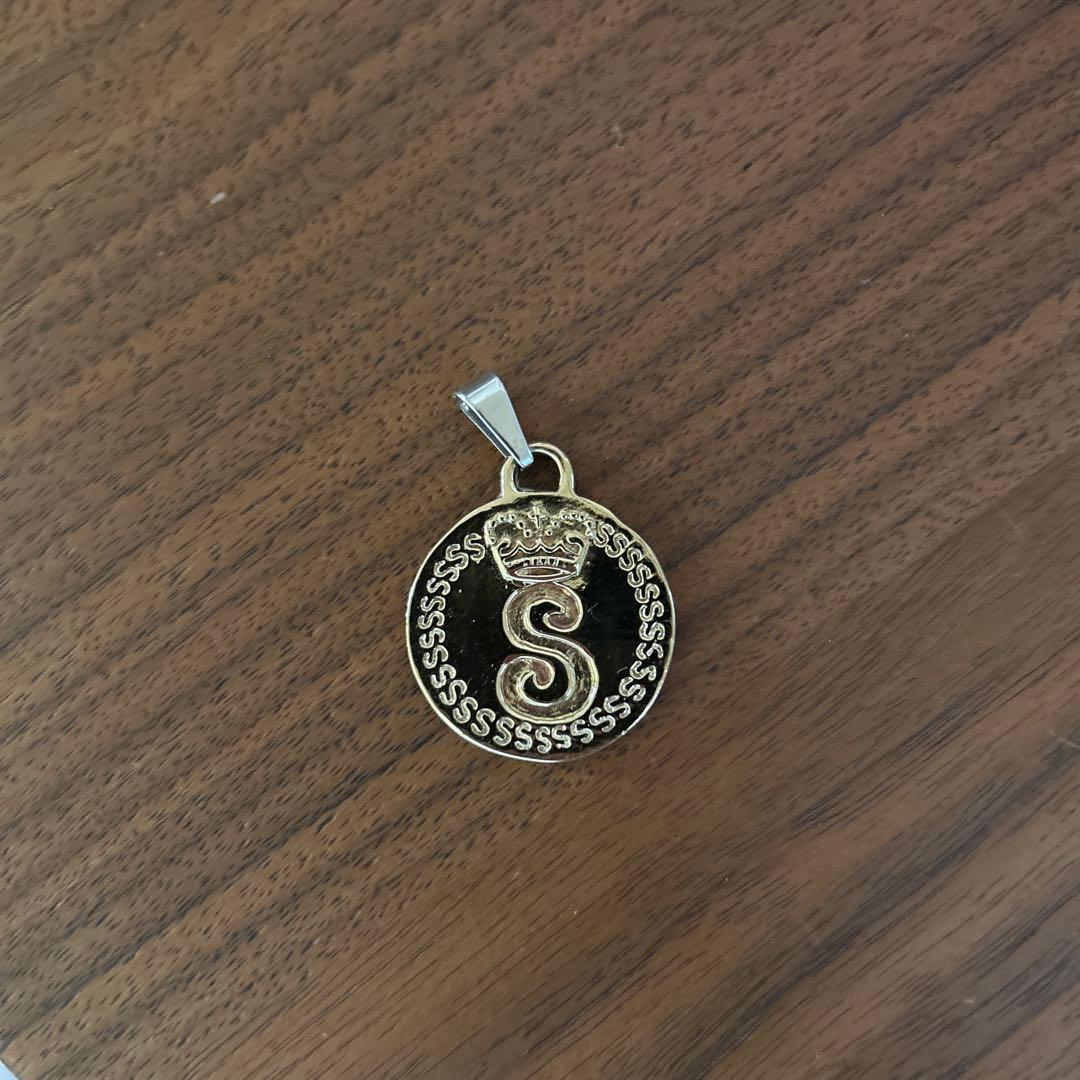 old stussy ネックレストップ　GOLD STUSSY - 希少 oldstussy stussy ネックレス ゴールド トップ2連の通販