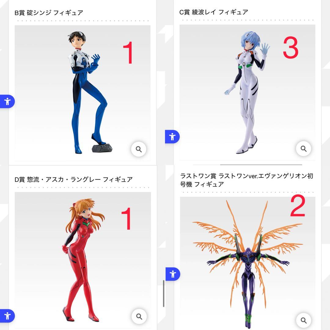 エヴァ一番くじ ラストワン賞、B、C、D賞