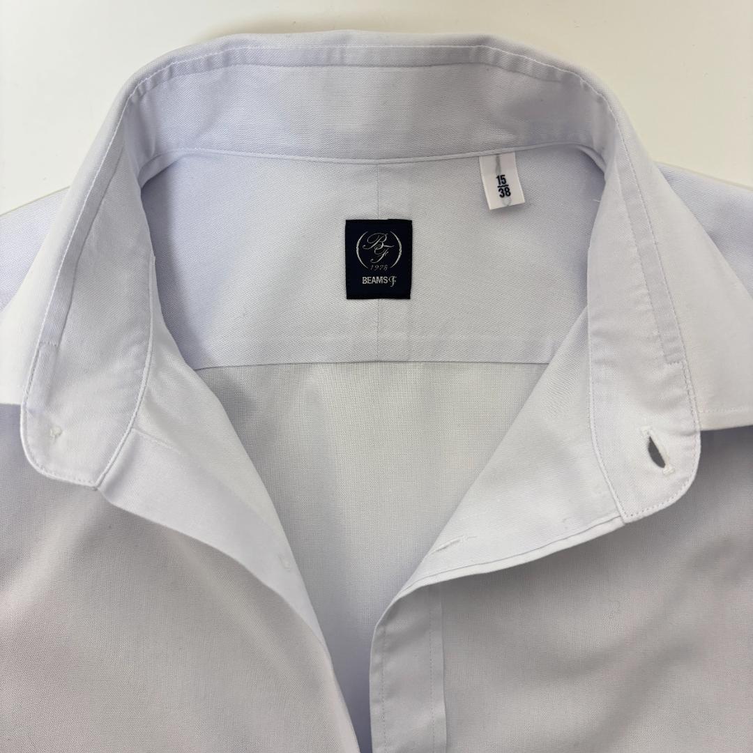 BEAMS F ピンポイント オックスフォード ライトグレー タブカラー