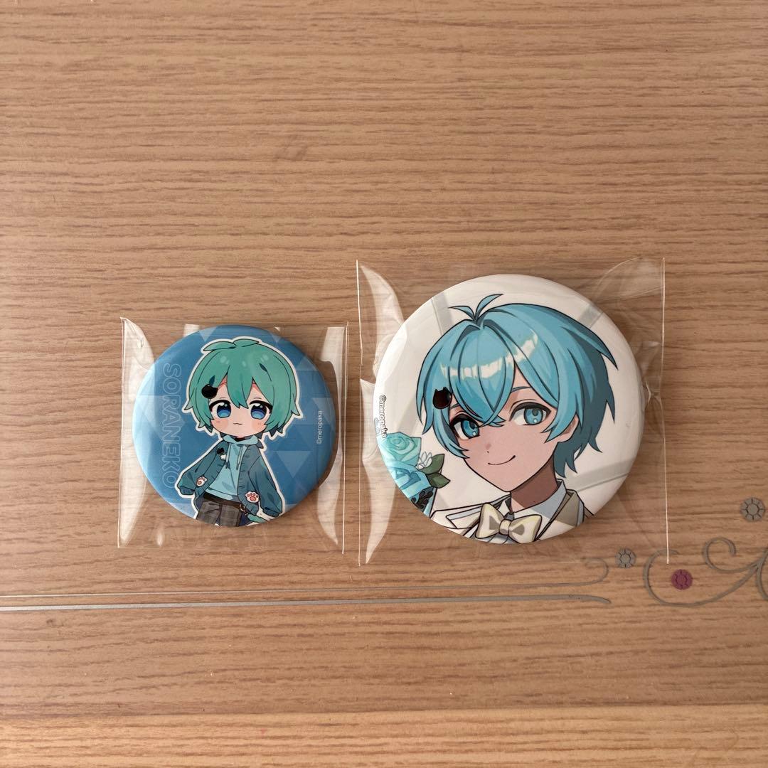 そらねこ缶バッジ 誕生日バージョンとノーマル - メルカリ