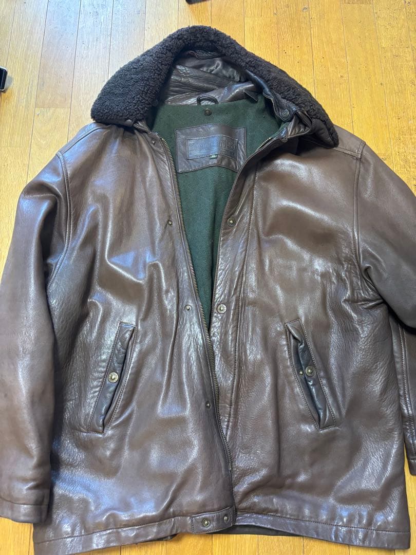 メ*ル様 Timberland ブラウンレザーコート XL