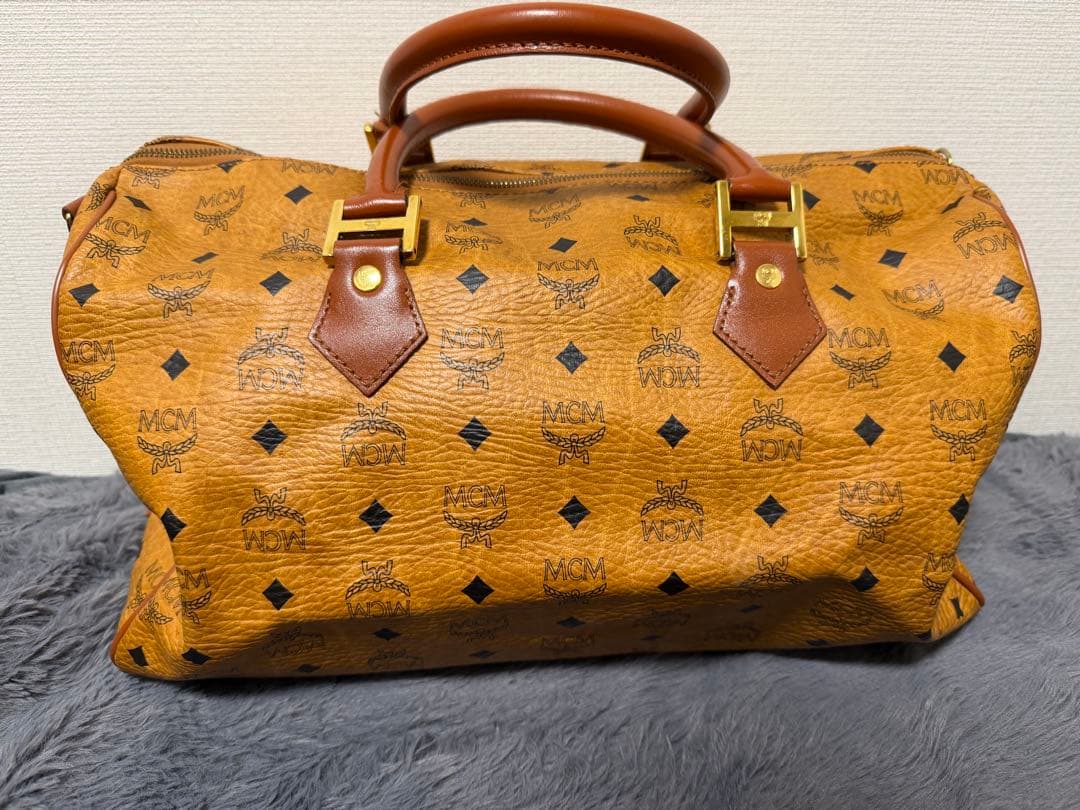 MCM ボストンバッグ ブラウン レザー