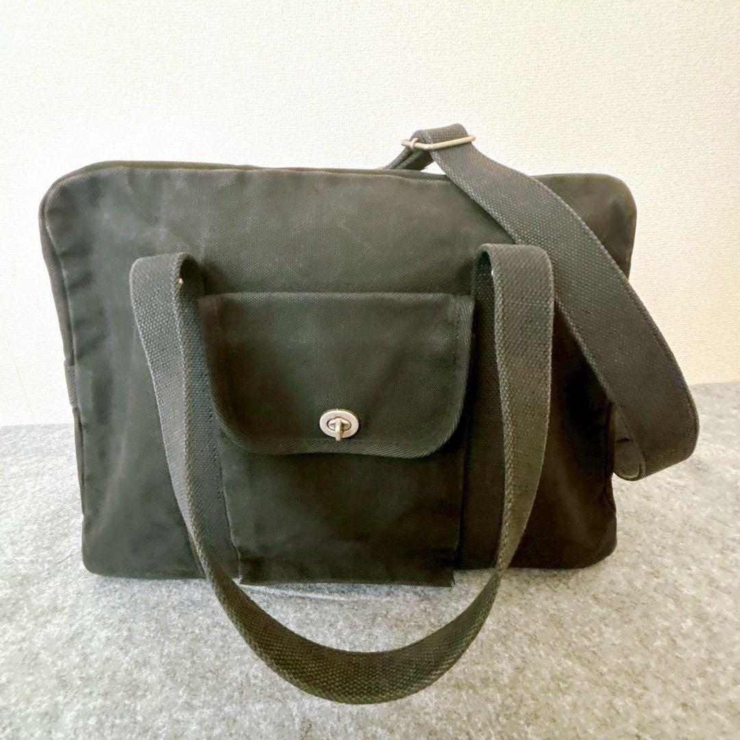一澤新三郎帆布 2way ショルダーバック ボストンバック ブラック