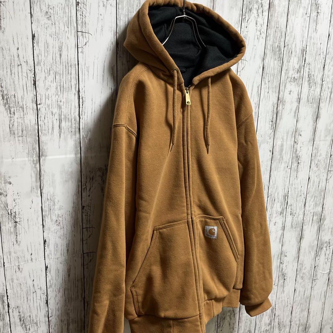 カーハート ジップパーカー ブラウン メンズS - メルカリ