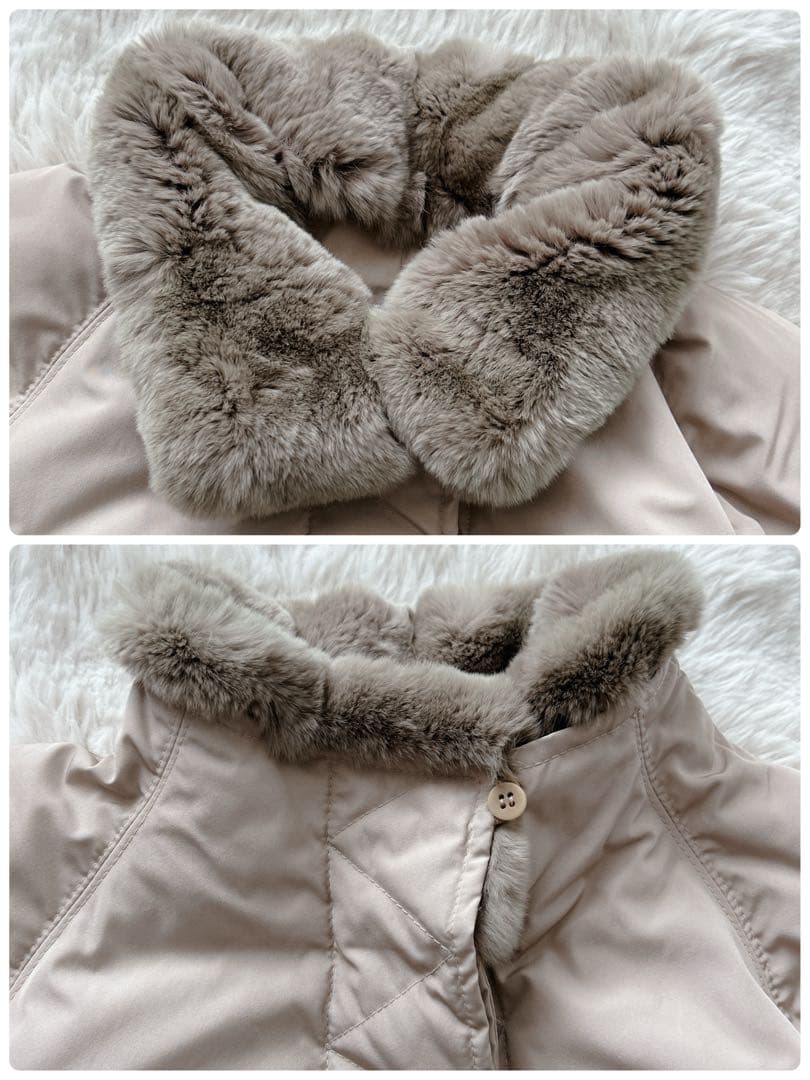 大きいLサイズ✨マックスマーラ☆ラビットファー ダウンコート ピンク