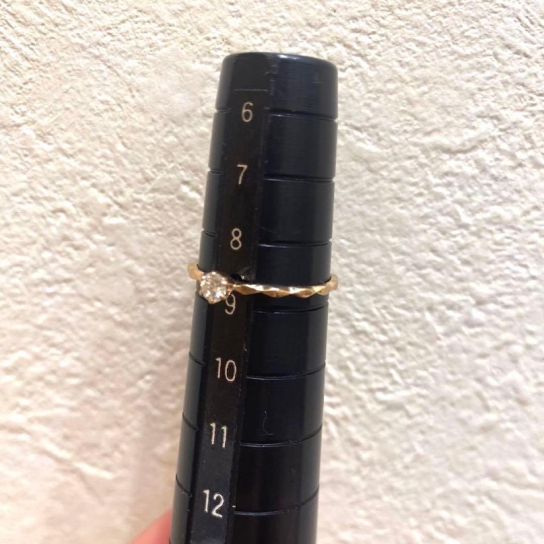 K18PG ダイヤモンドリング 0.1ct