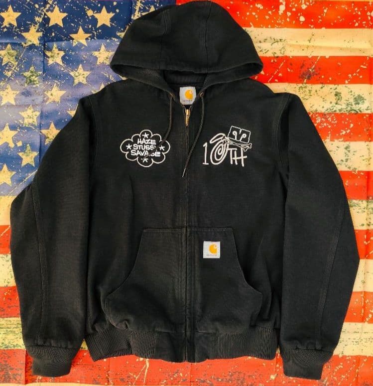 STUSSY SAVAGE HAZE CARHARTT コラボジャケット 黒 L - メルカリ