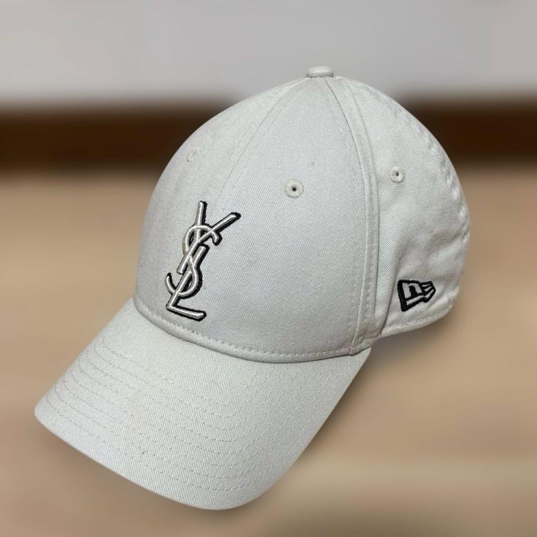 サンローラン×ニューエラ キャップ ホワイト ysl - メルカリ